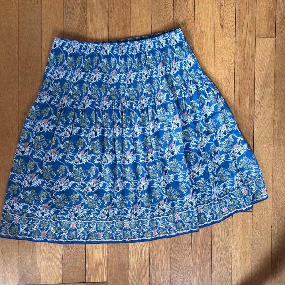 Max Studio Blue Floral A-Line Skirt